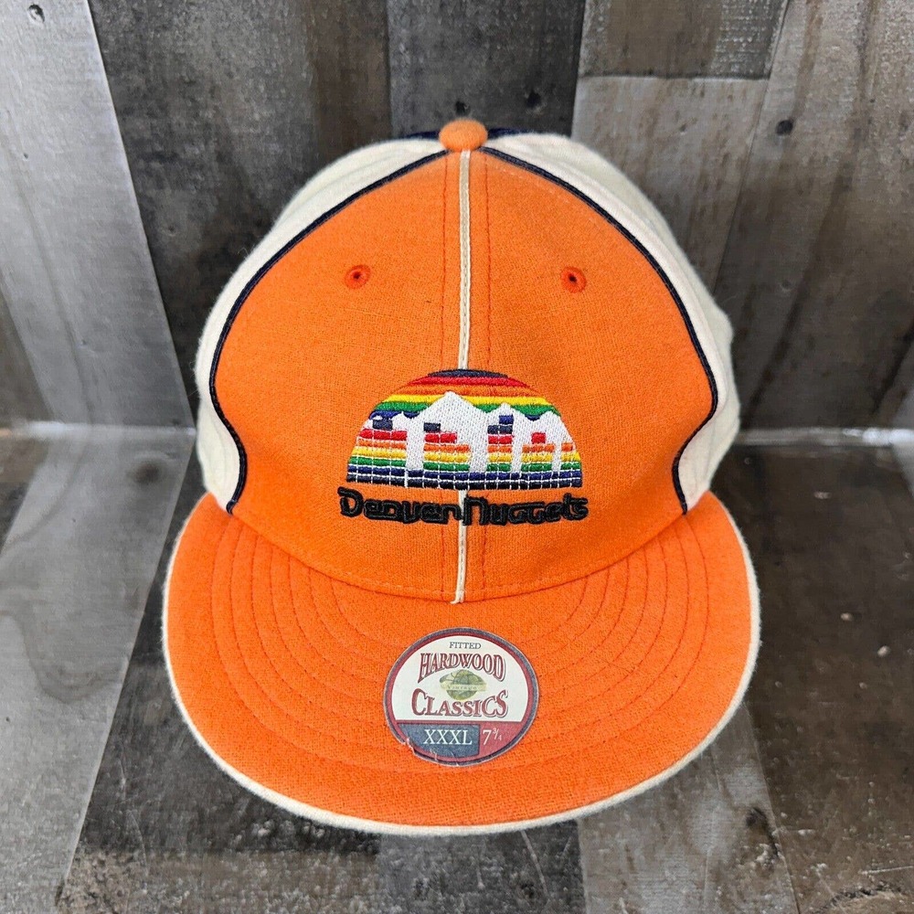 VTG Hardwood Classics Cap Denver Nuggets 80s Rainbow City 7 3/4 Hat Twin Ent‎